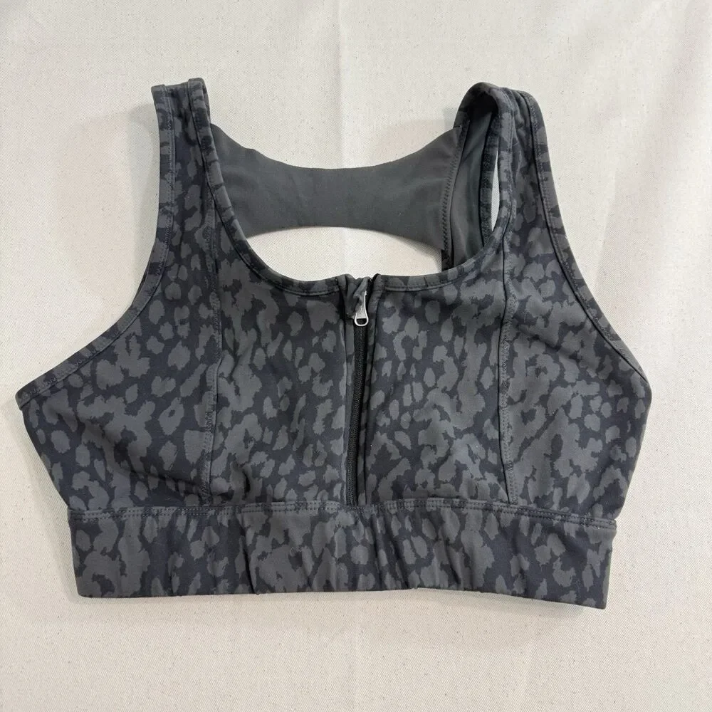 Varley Let’s Go Fay Sports Bra Front Zip Closure Colour Shan Sz Medium *No Pads - Picture 1 of 7
